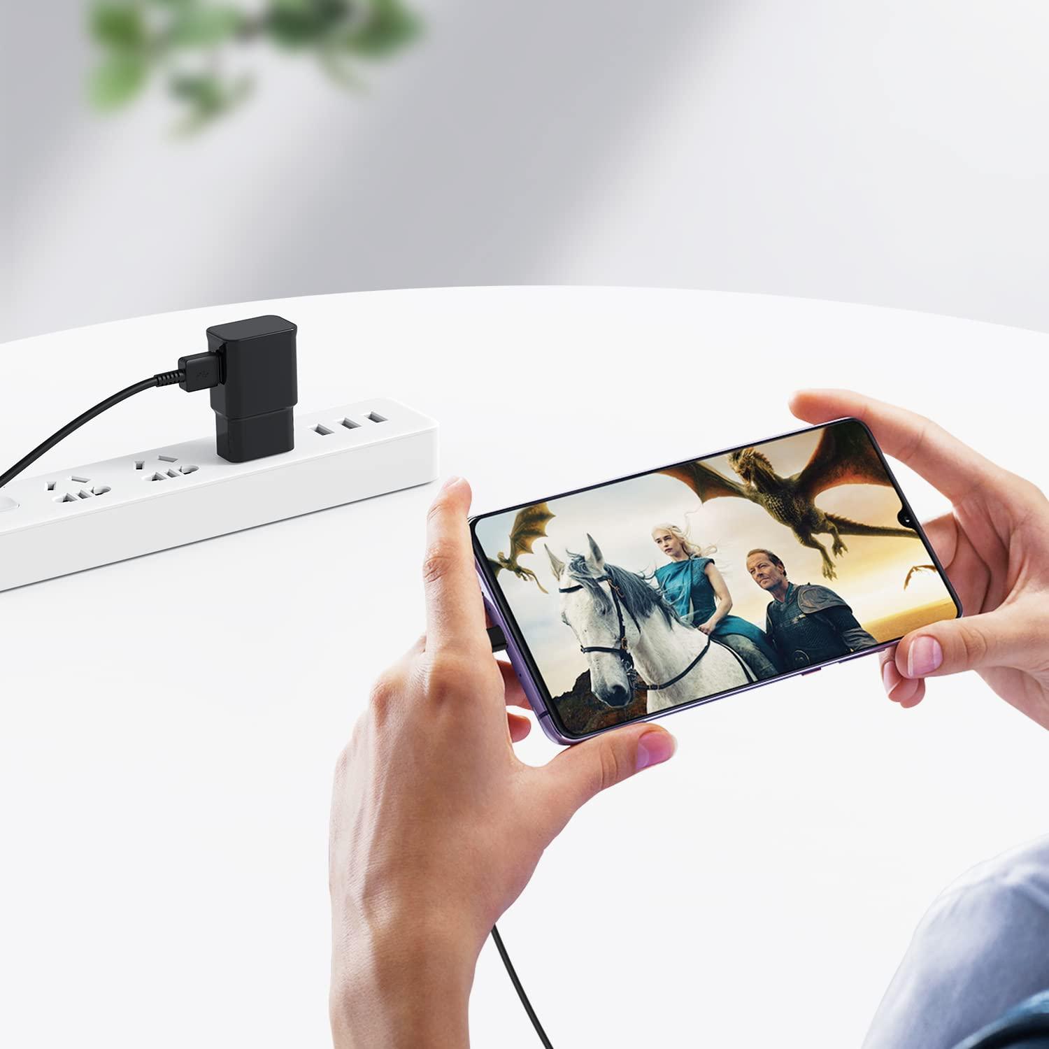 Type C Charger Fast Charging, 2 Pack USB C Android Phone Wall Charger Block & 6ft Charge Cable Cord, for Samsung Galaxy S8 / S9 / S10 Plus Active S10e, S20 / S21 Ultra Plus, Note 8 9 10, Pixel 3 etc - Image 7