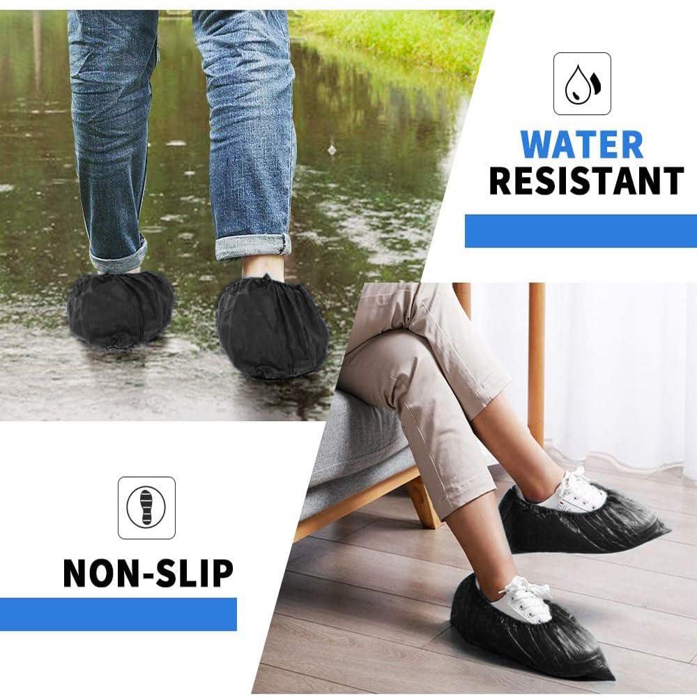 Black shoe covers Disposable 1000 PCS (500 Pair) Premium Waterproof and Recyclable Boot Booties Covers Covers for Indoors, Non, Fits Up To 11 US Men and 13 US Women Size, Slip on, Horlon - Image 5