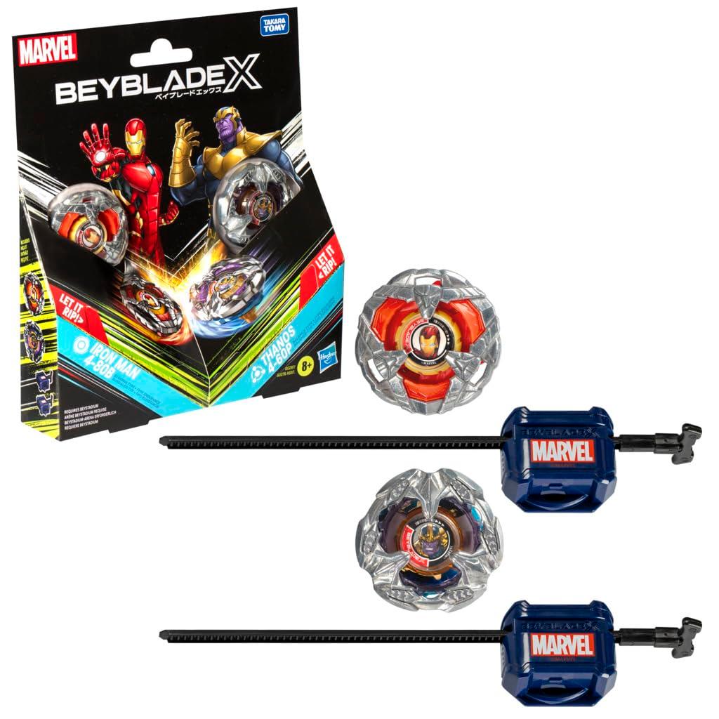 Beyblade X Marvel Collab Iron Man 4-80B vs. Thanos 4-60B Multipack - Image 1