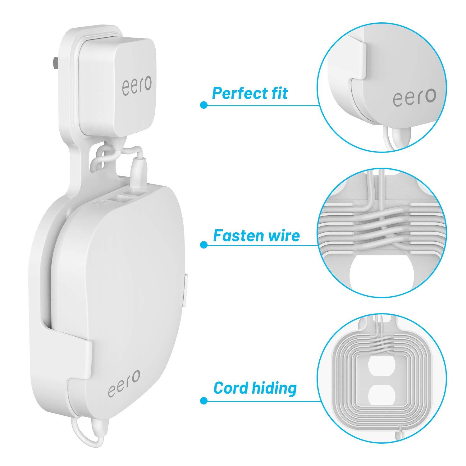 Wall Mount Holder for eero Pro Home WiFi System-Simple and Sturdy Wall Mount Holder Stand Bracket (NOT for eero 6 or eero pro 6), Without Messy Wires (White(3 Pack)) - Image 8