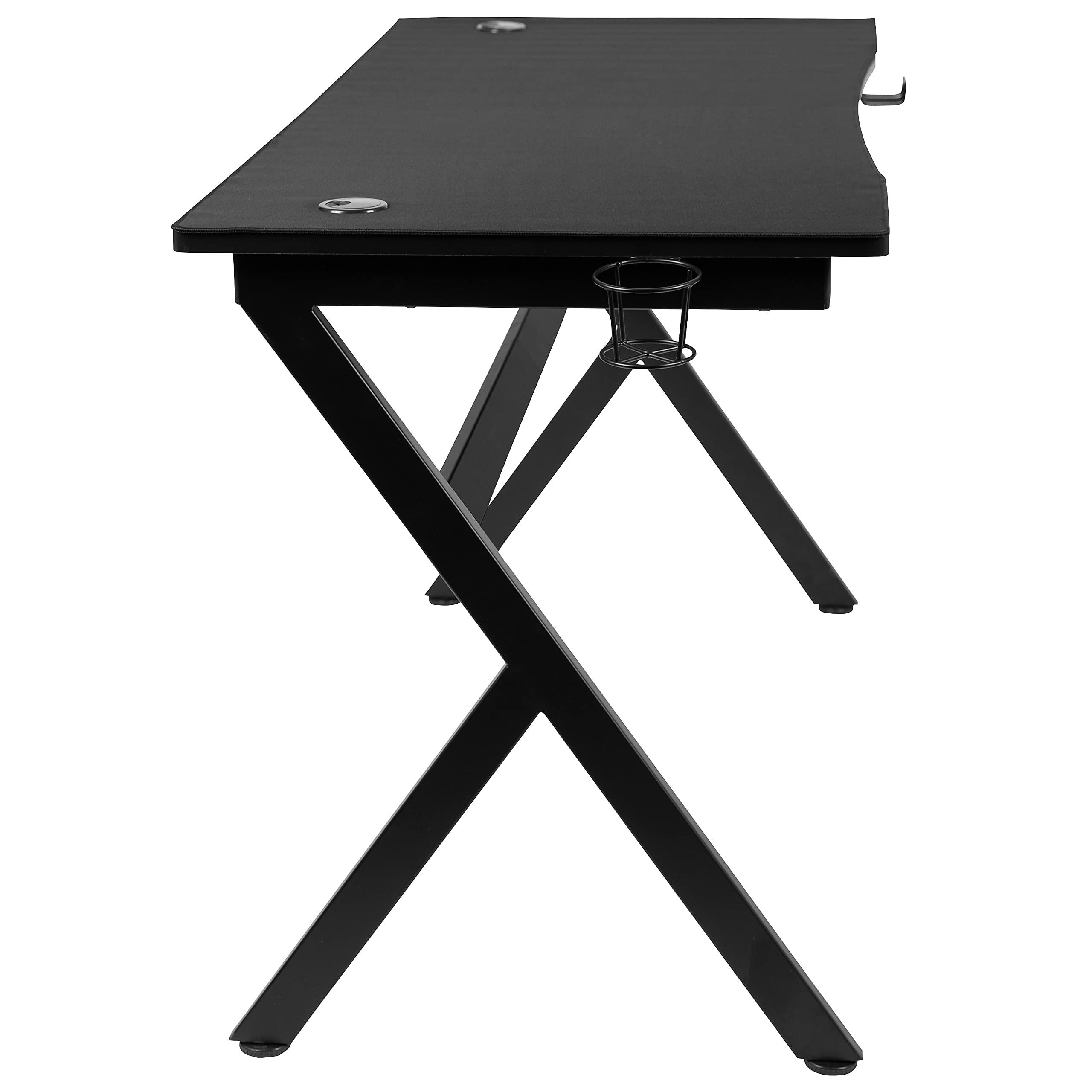 Flash Furniture Duncan 55" x 24" Extra Large Gaming Desk with Headphone Hook and Cup Holder - Free Mouse Pad - Image 8
