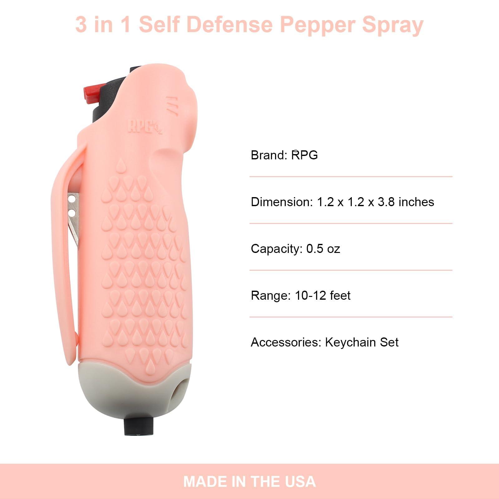 RPG 3-in-1 OC Pepper Spray, Women Self Defense Weapons Kits with Seat Belt Cutter & Window Breaker, Safety Keychain Set for Women | Car Essentials | Made in USA - Image 2