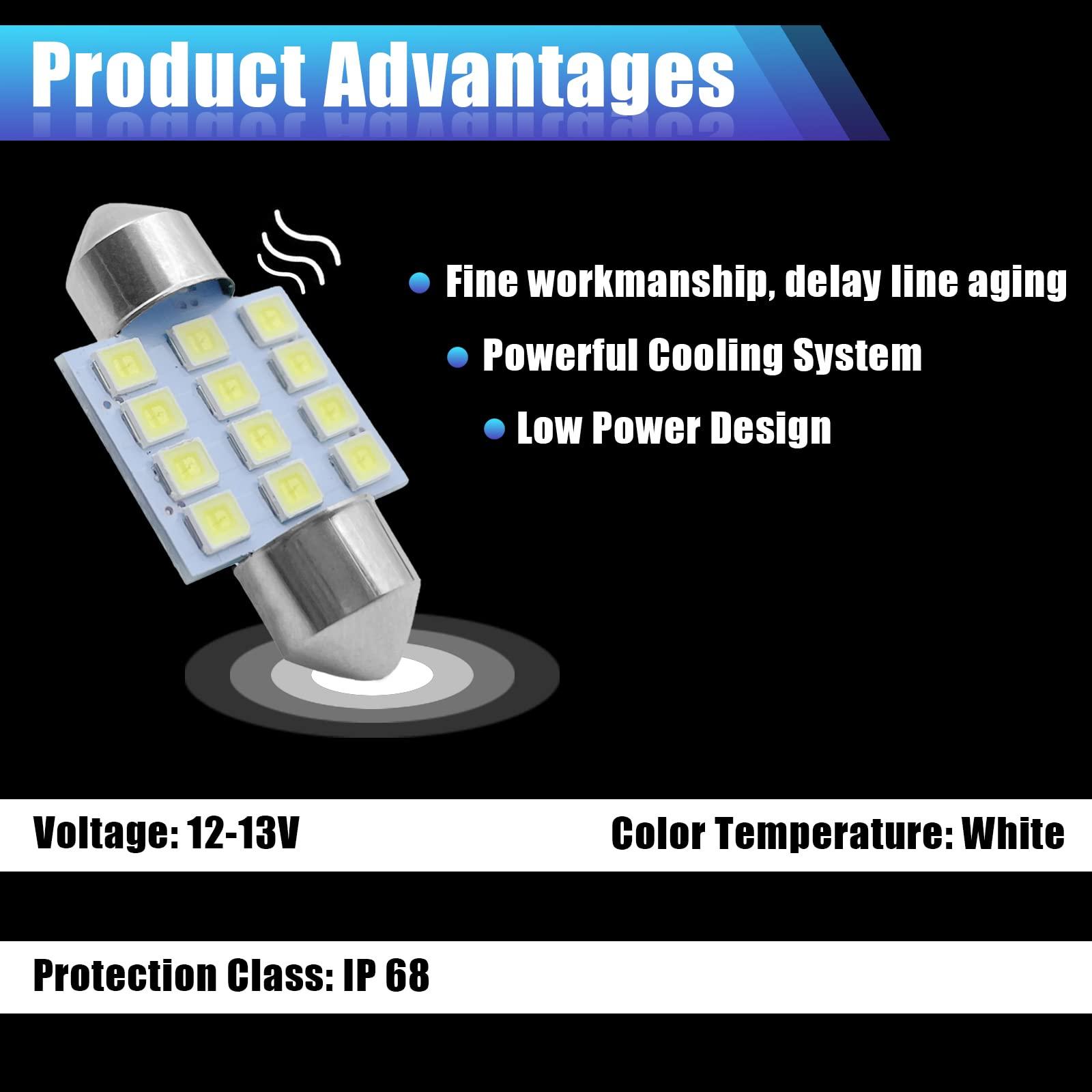 YOGEIER Car Led Bulb, Led Combination Set of 24 Sets, Used for Car Interior/Indoor Map Dome/ Trunk / License Lights, Etc. (White) - Image 3