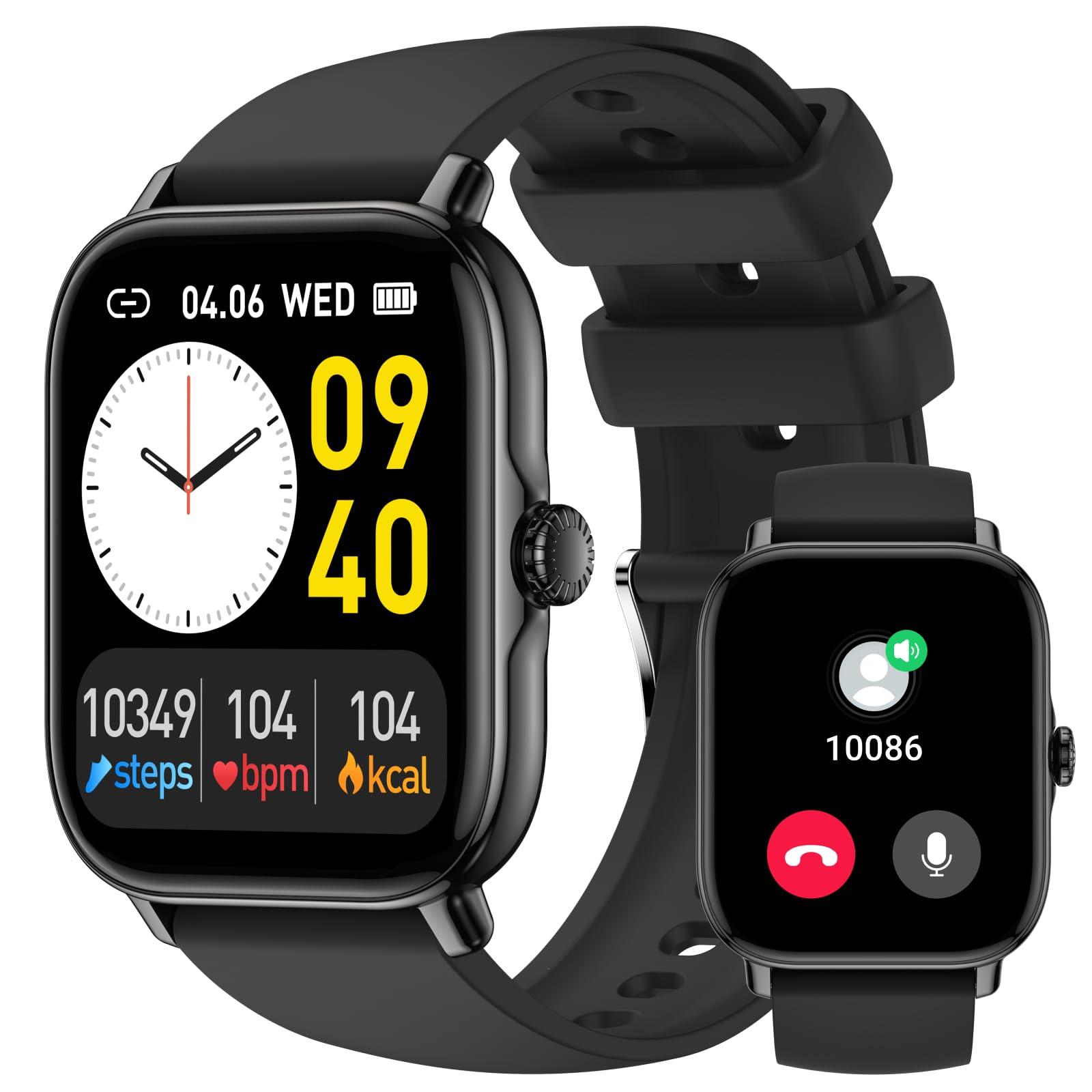 Leeyalan Smart Watch for Men Women (Answer/Make Calls/AI Voice Control) 1.91" for Android Phones iPhone Samsung Compatible IP68 Waterproof/Heart Rate/Sleep Tracker/116 Sport Modes.