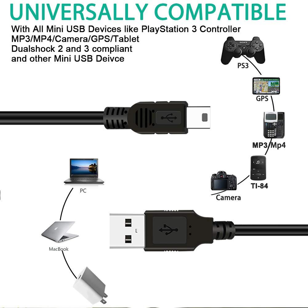 SCOVEE PS3 Charger Cable,10ft PS3 Controller Charging Cord,Mini USB Cable for Sony Playstation 3 Controller DualShock 3 PS Move Slim Wireless Game,TI84 Plus CE Charging Cables Mini-B Charger Data Wire - Image 7
