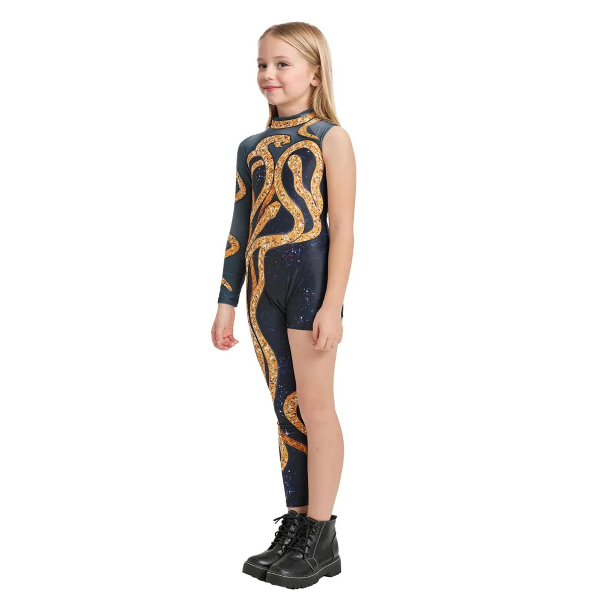 Kids Gold Snake Print Bodysuit Outfit for Girls Boys Celebrity Party Concert Cosplay Jumpsuit Costume - Image 4