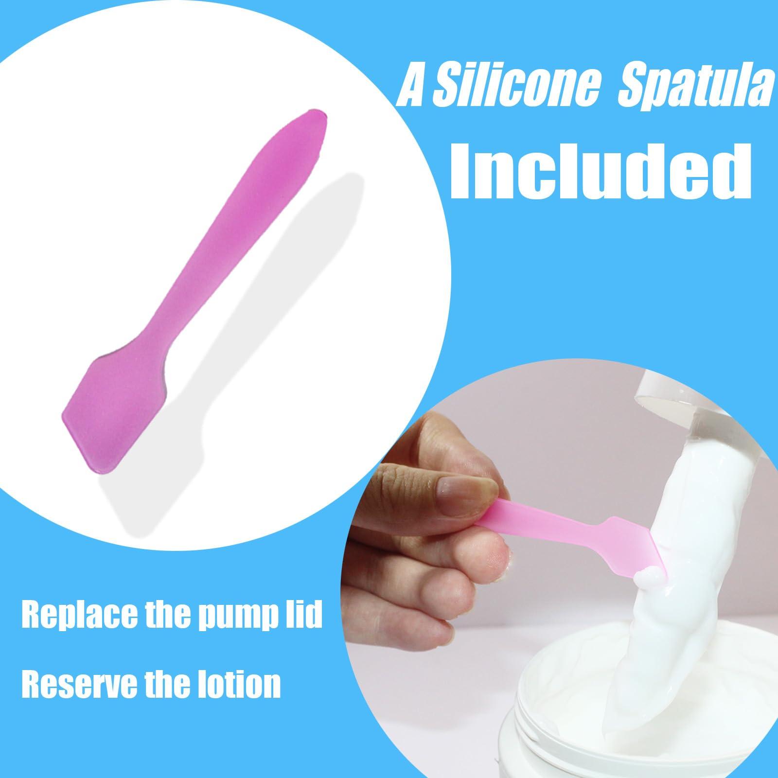 Pump Lid Compatible with CeraVe Moisturizing Cream 3.35"/8.5cm Opening, One-Touch Dispenser, Mess-Free Twist-On Design, 2 Pack with a Spatula, Skincare Organizer Essential - Image 4