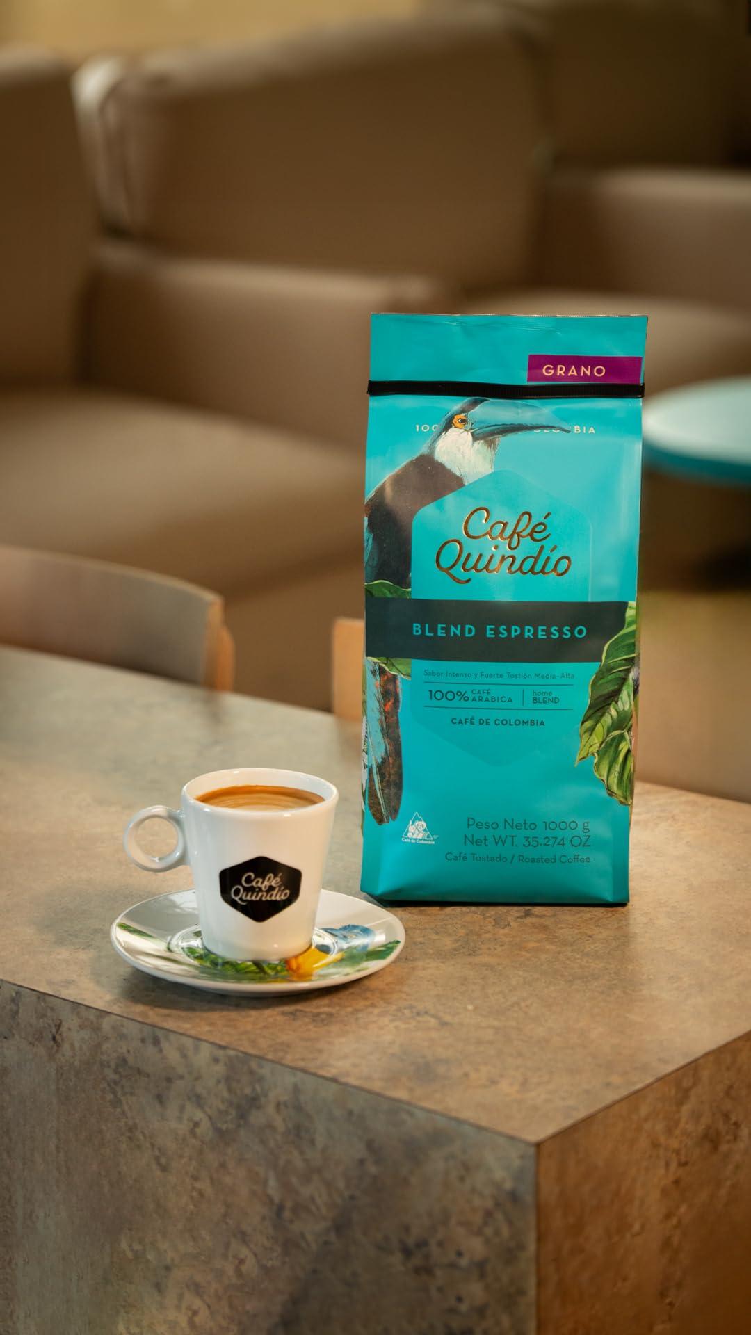 Cafe Quindio Espresso Blend - Medium/Dark Roast 100% Colombian Excelso Ground Arabica Coffee - 35.2 Ounce Bag (1kg) - Image 2