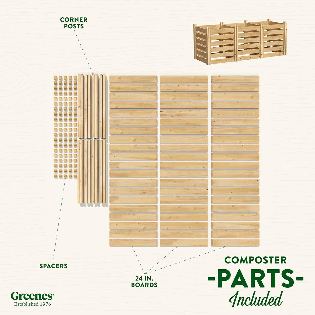 Greenes Fence Cedar Wood Composter, 24" W x 72" L x 31" H / 231.9 Gallons - Made in USA with North American Cedar - Image 5