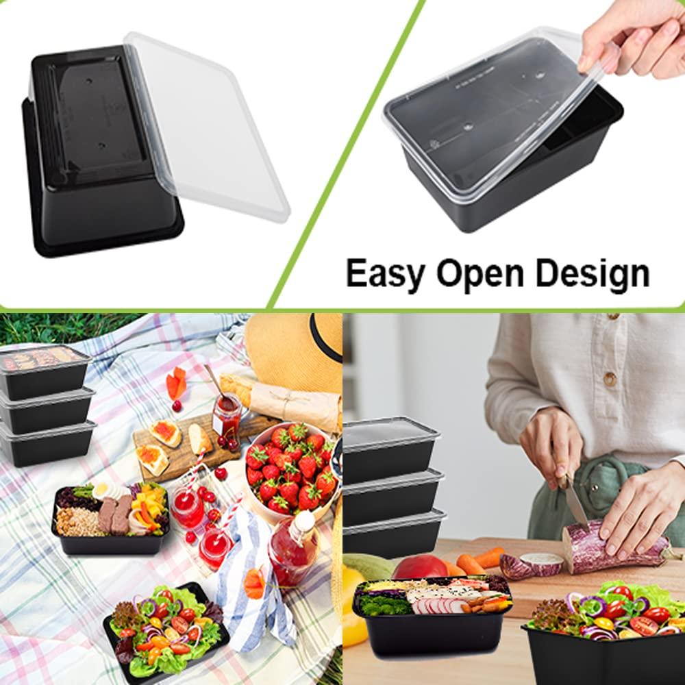 IUMÉ 50-Pack Meal Prep Containers, 26 OZ Microwavable Reusable Food Containers with Lids for Food Prepping, Disposable Lunch Boxes, Plastic Food Boxes- Stackable, Freezer Dishwasher Healthy - Image 8