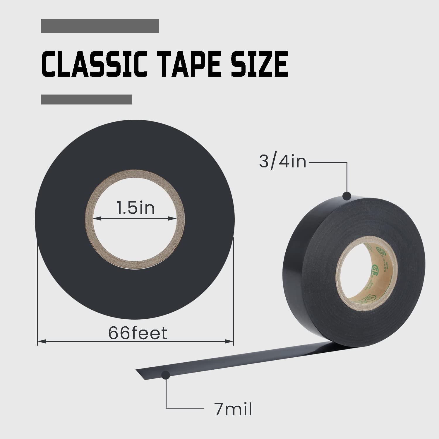 Lichamp 10-Pack Colored Electrical Tape Waterproof,3/4 inx66ft,Industrial Grade UL/CSA Listed High Temp Electrical Tape 10 Colors Electric Super Vinyl - Image 2
