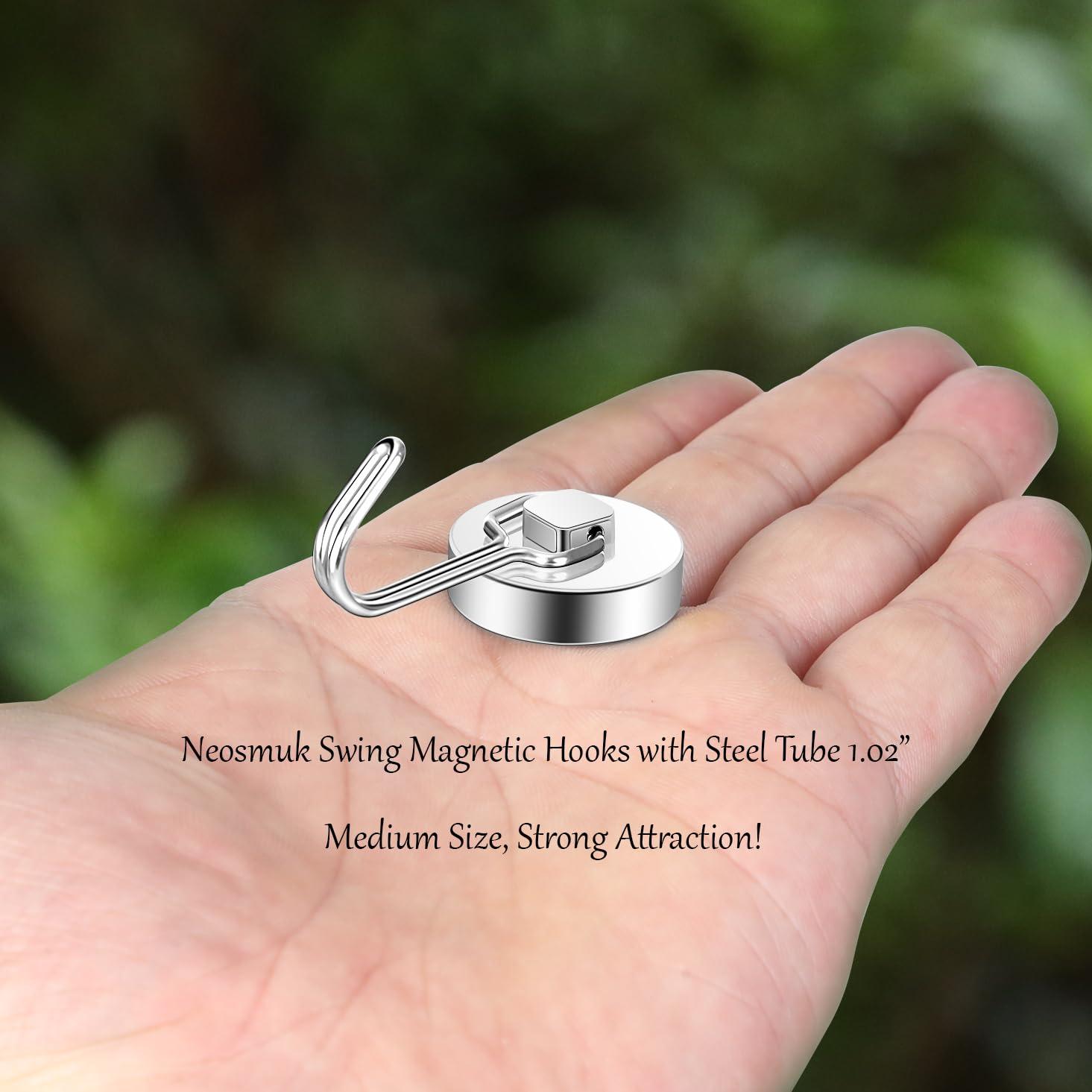 Neosmuk Magnetic Hooks, Cruise Ship Essentials, 80lb+ Swing Swivel Heavy Duty Magnetic Hooks for Cruise Cabins, Refrigerator, Grill, Hanging, and Travel,Extra Strong Must-Haves, Silver. - Image 2