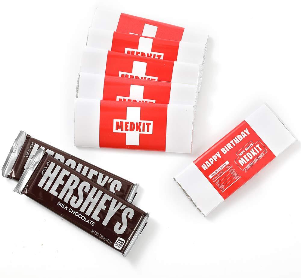 Game Party Supplies Chocolate Bar Medkit Labels With Foil Wrappings For Birthday Party Game Birthday Party Decorations (24+24 Count) - Image 2