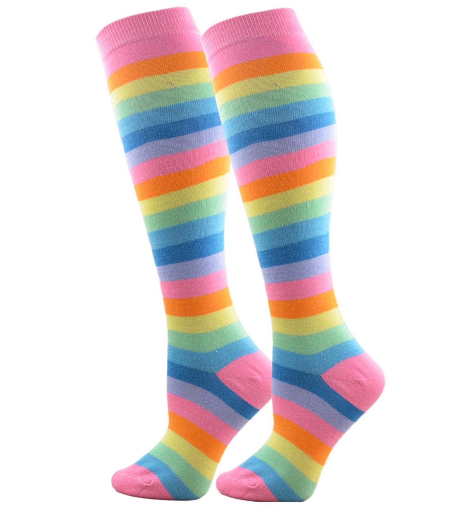SYYWLYAP Striped Knee High Socks for Women Outdoor Sport Athletic Stripe Casual Tube Socks - Image 5