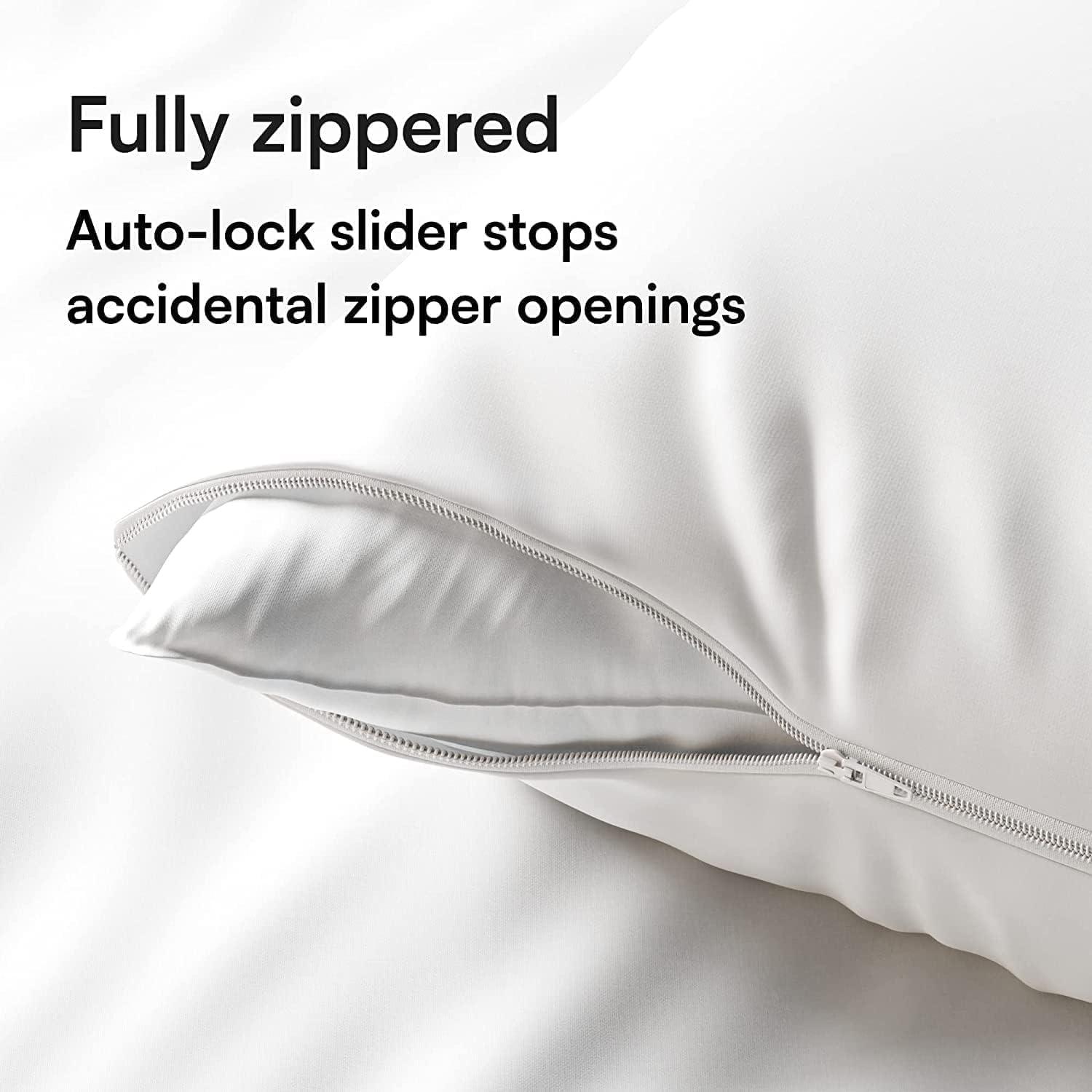 Niagara 4 Pack Waterproof Pillow Protectors Standard 20x26 Inches Smooth Zipper Premium Encasement Covers Quiet Cases Set White - Image 4