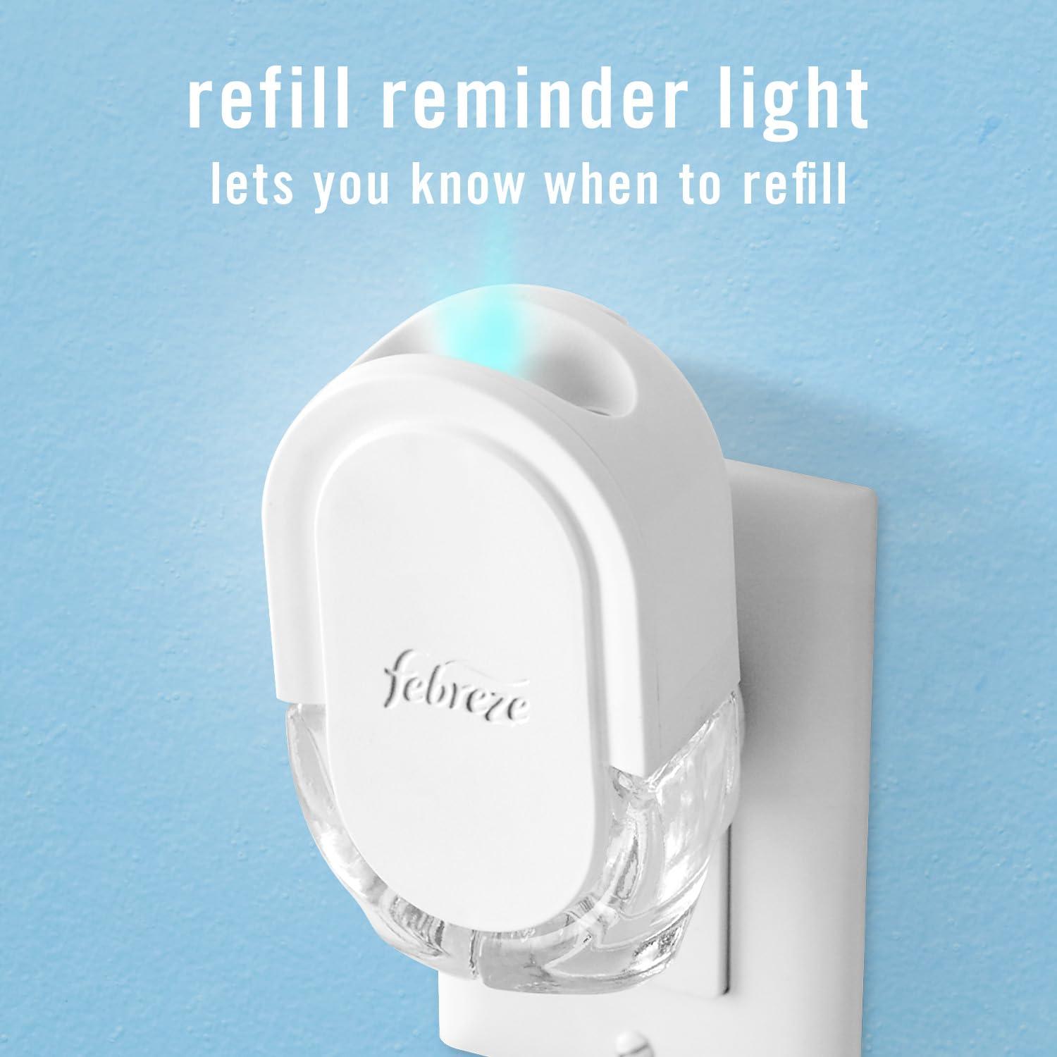 Febreze Plug In Air Freshener, Odor-Fighting Scented Oil Starter Kit, Air Fresheners for Home and Bathroom and Kitchen, Long Lasting for Strong Odors, Gain Original Scent, Warmer + 2 Refill - Image 7