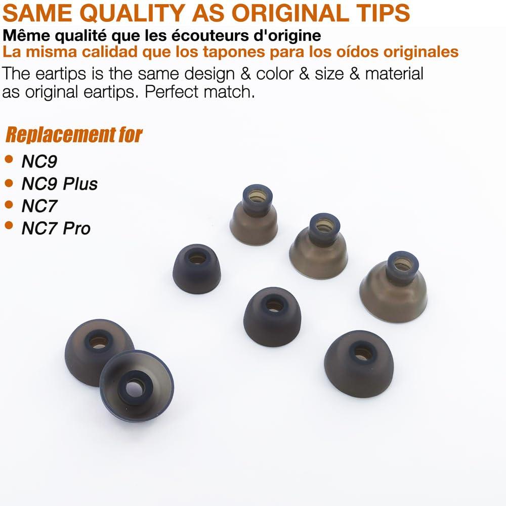 TENMAK 12X Eartips Replacement for TOZO NC7/ NC7 Pro / NC9 / NC9 Plus Hybrid Active Noise Cancelling Wireless Earbuds Earpad * 6 Pairs - Image 2