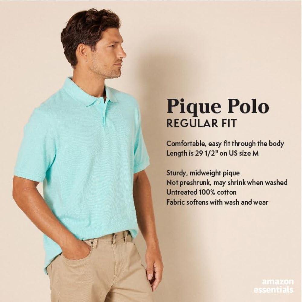 Amazon Essentials Men's Regular-Fit Cotton Pique Polo Shirt (Available in Big & Tall) - Image 2