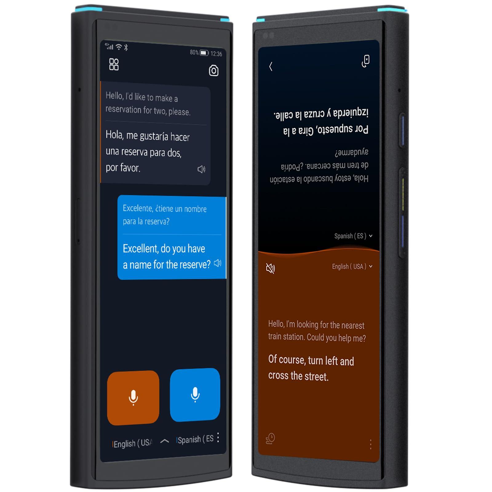 iFLYTEK Language Translator Device, Face-to-Face Bidirection Simultaneous Translation, 60 Languages and 18 Offline Packs, 2-Year Global Data, Instant Voice Translator for Travel, Learning, Business