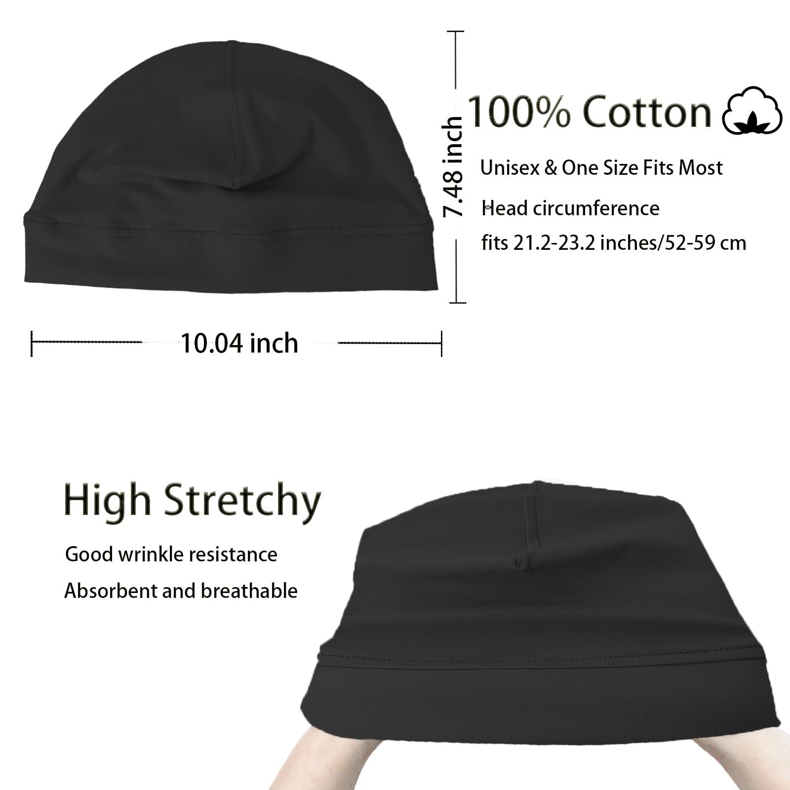 vidsel 100% Cotton Skull Caps for Men Women Breathable Night Cap Sleep Hats Soft Lightweight Running Beanie Helmet Liner - Image 2