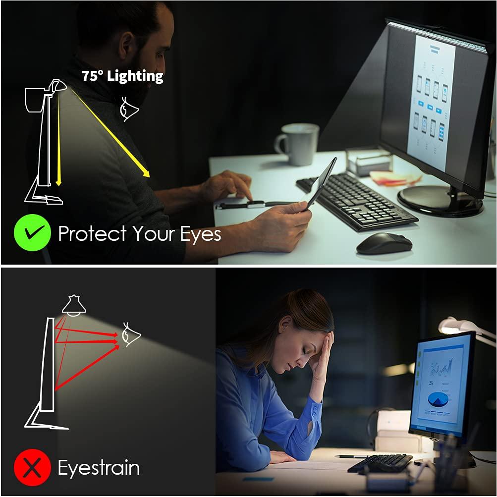 SOONCOR Computer Monitor Light Screen Light Bar e-Reading LED Task Lamp, 3 Color Modes, USB Powered,No Screen Glare, Dimmable Desktop Monitor Lamp for Desk/Office/Home - Image 7