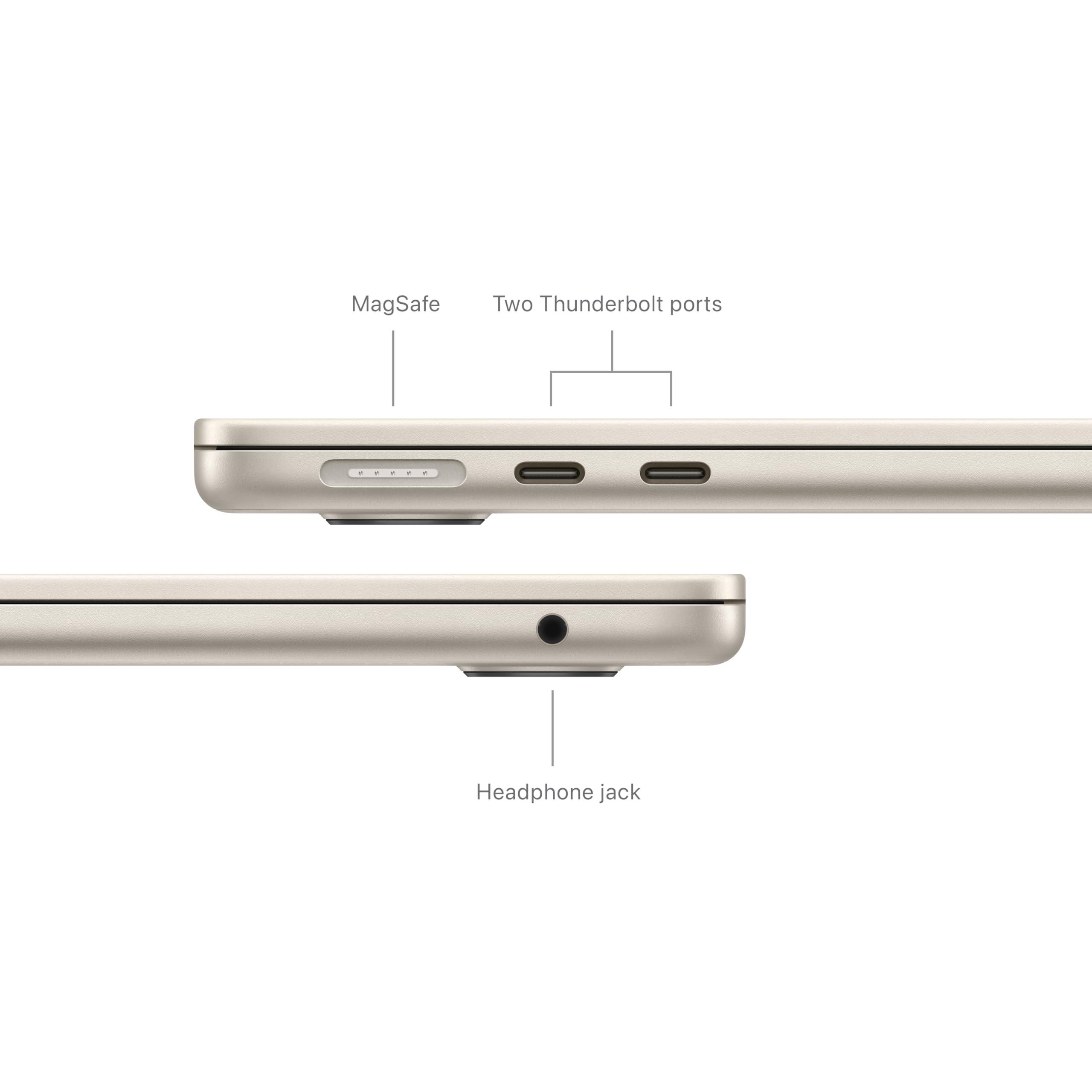Apple 2024 MacBook Air 13-inch Laptop with M3 chip: Built for Apple Intelligence, 13.6-inch Liquid Retina Display, 16GB Unified Memory, 512GB SSD Storage, Backlit Keyboard, Touch ID; Starlight - Image 5