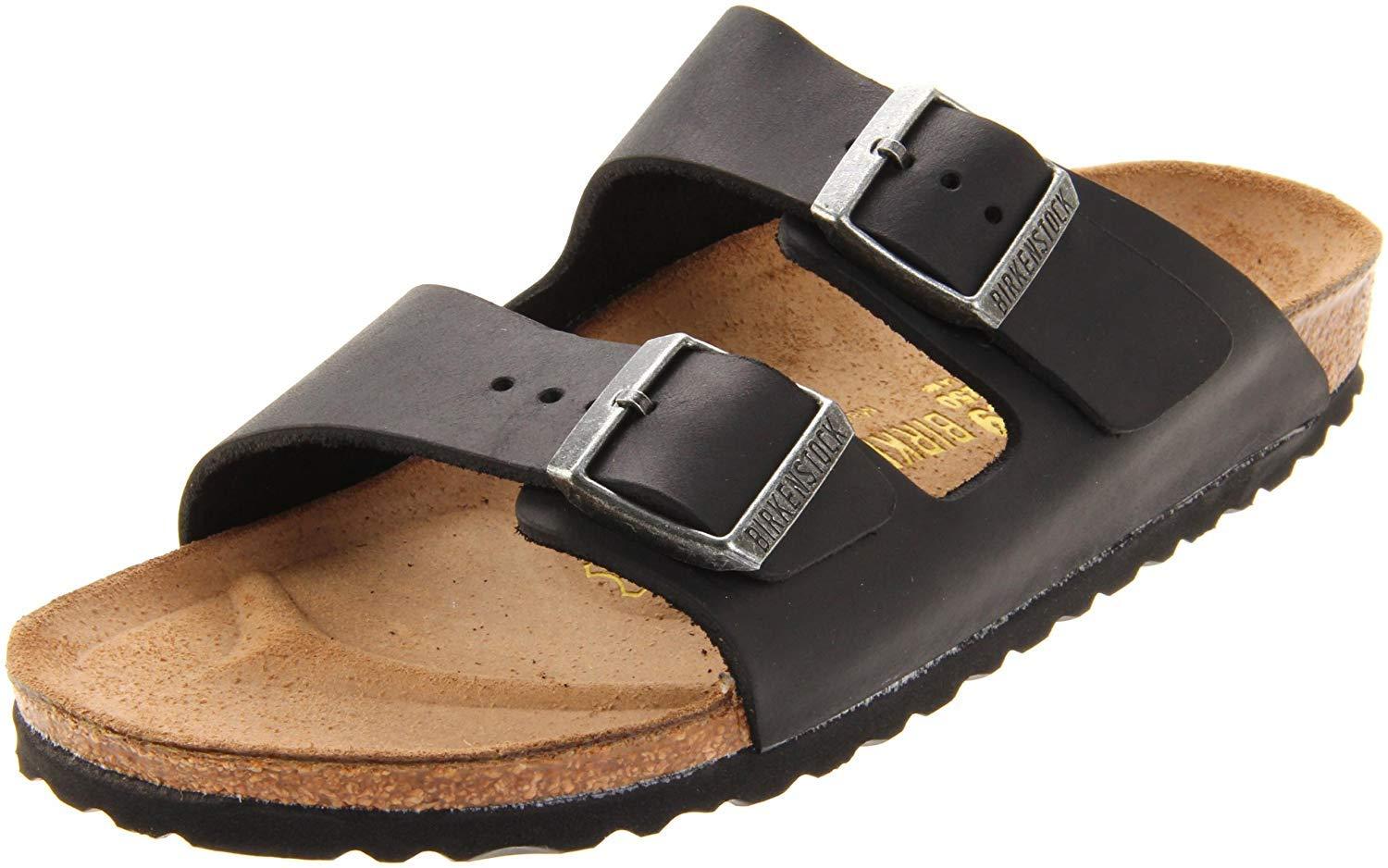Birkenstock Unisex Arizona Sandal,Black Oiled Leather,40 N EU