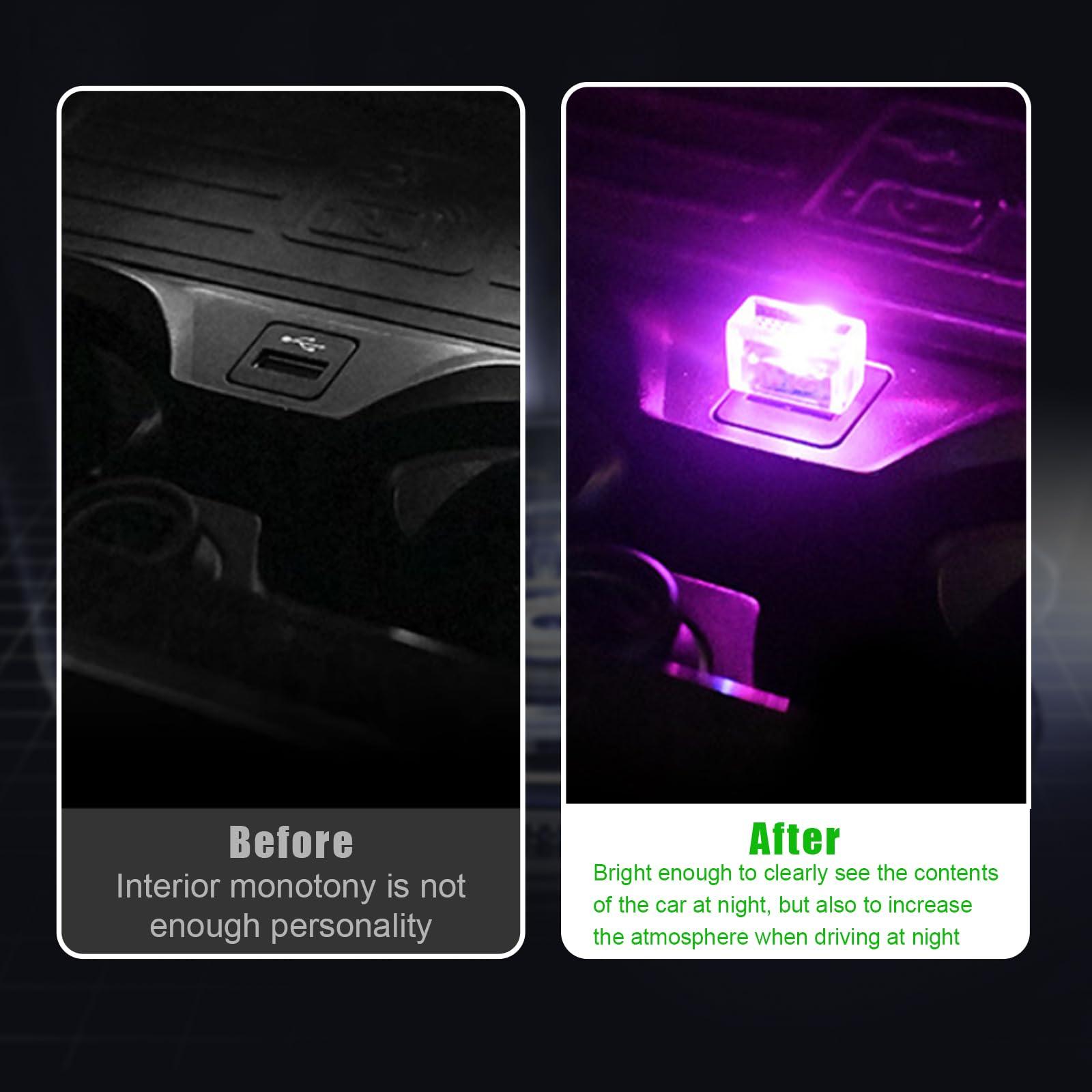 Suvnie 2PCS USB LED Car Interior Atmosphere Lamp, Mini Portable Night Ambient Lighting Kit, Plug in Automotive Interface Decor Light, Universal Vehicle Interior Lamp Accessories - Image 5