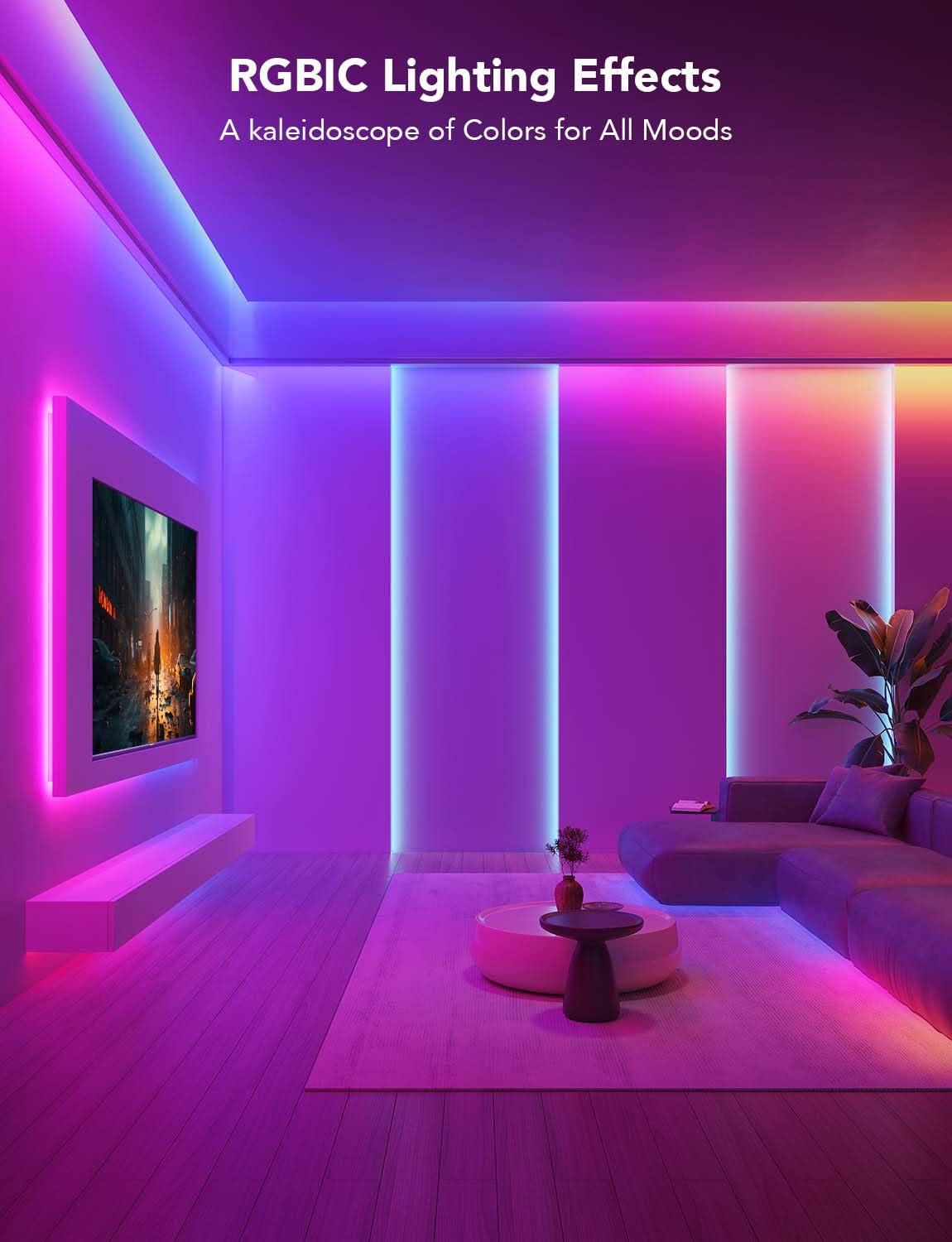 Govee RGBIC LED Strip Lights, Smart LED Lights for Bedroom, Bluetooth LED Lights APP Control, DIY Multiple Colors on One Line, Color Changing LED Strip Lighting Music Sync, Home Decor, 16.4ft - Image 8