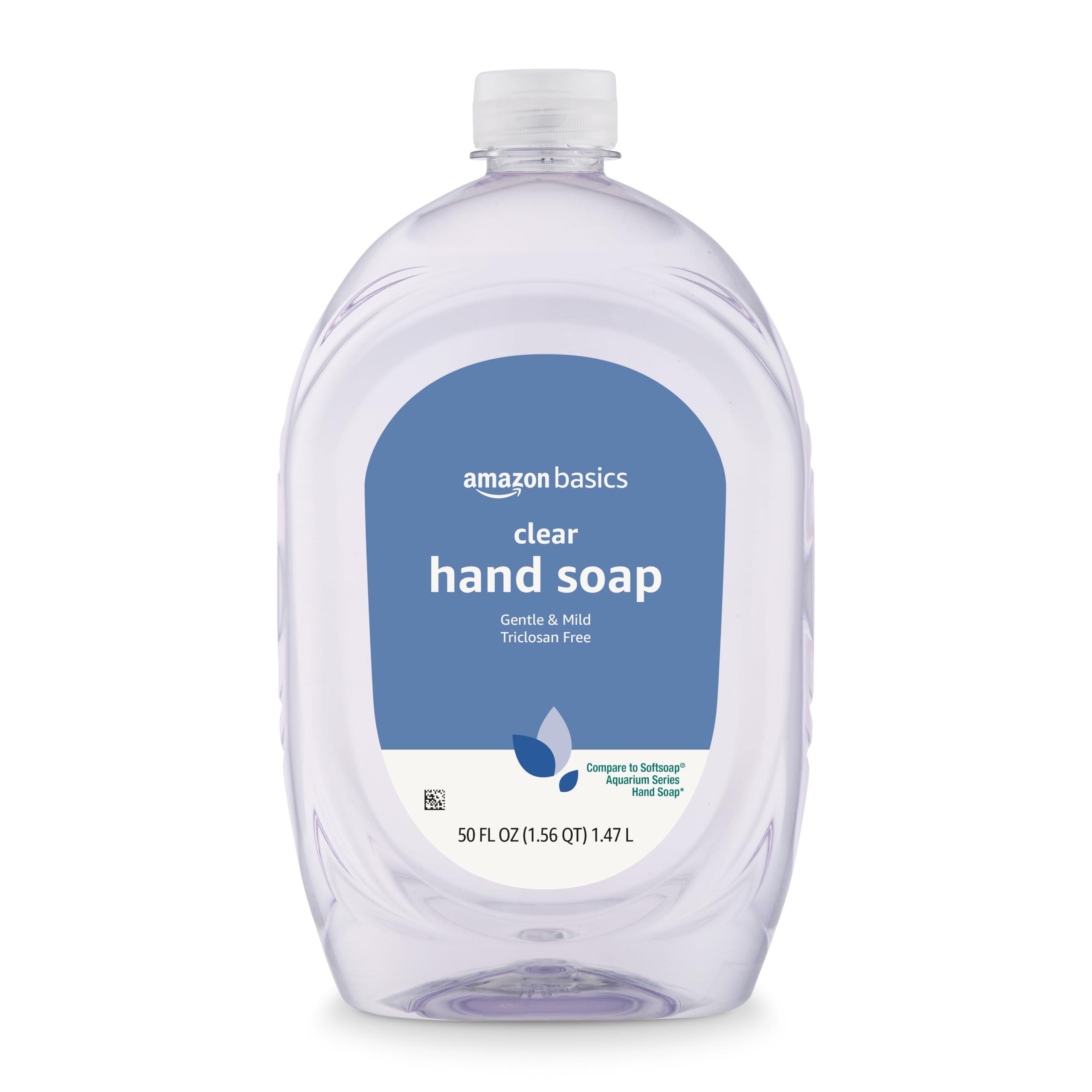Amazon Basics Gentle & Mild Clear Liquid Hand Soap Refill, Triclosan-Free, 50 Fl Oz (Pack of 2) (Previously Solimo) - Image 2