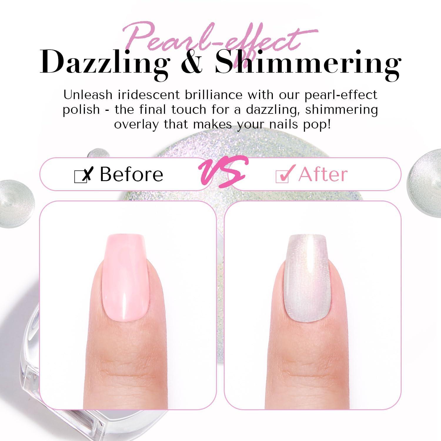 AZUREBEAUTY Glitter Pearl Nail Polish,Shine White Quick Dry, Natural Lustrous Enamel for DIY Manicure & Pedicure - Image 4
