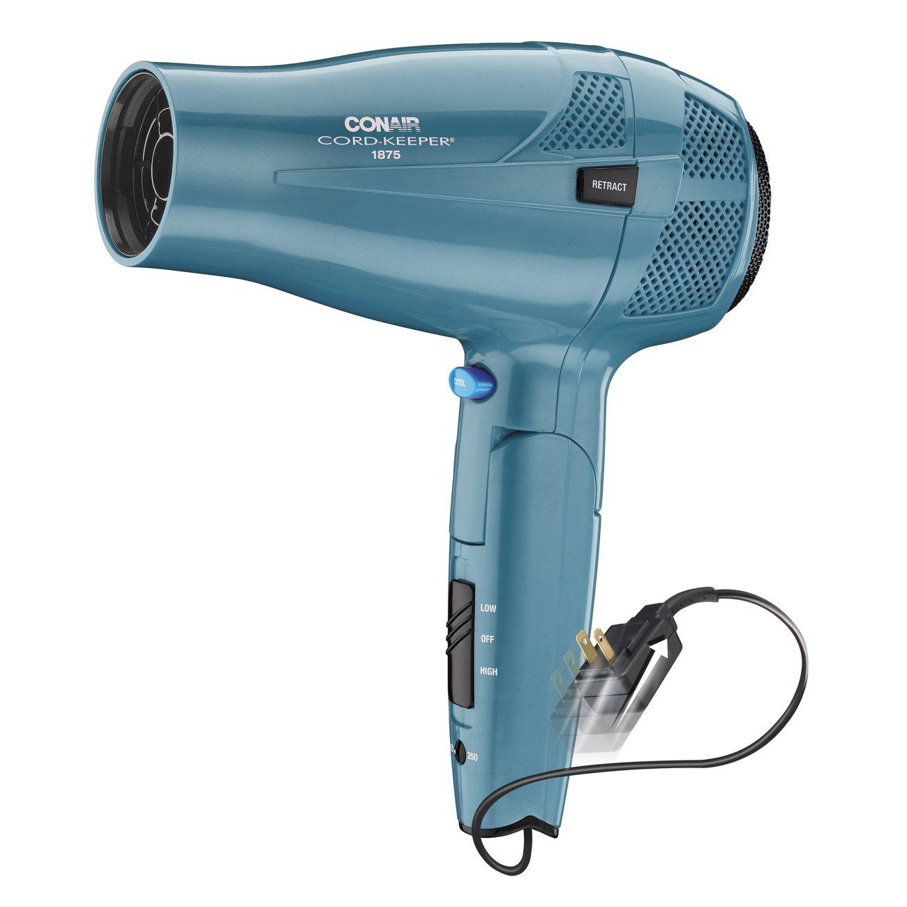 Conair Hair Dryer with Folding Handle and Retractable Cord, 1875W Travel Hair Dryer, Conair Blow Dryer - Image 1