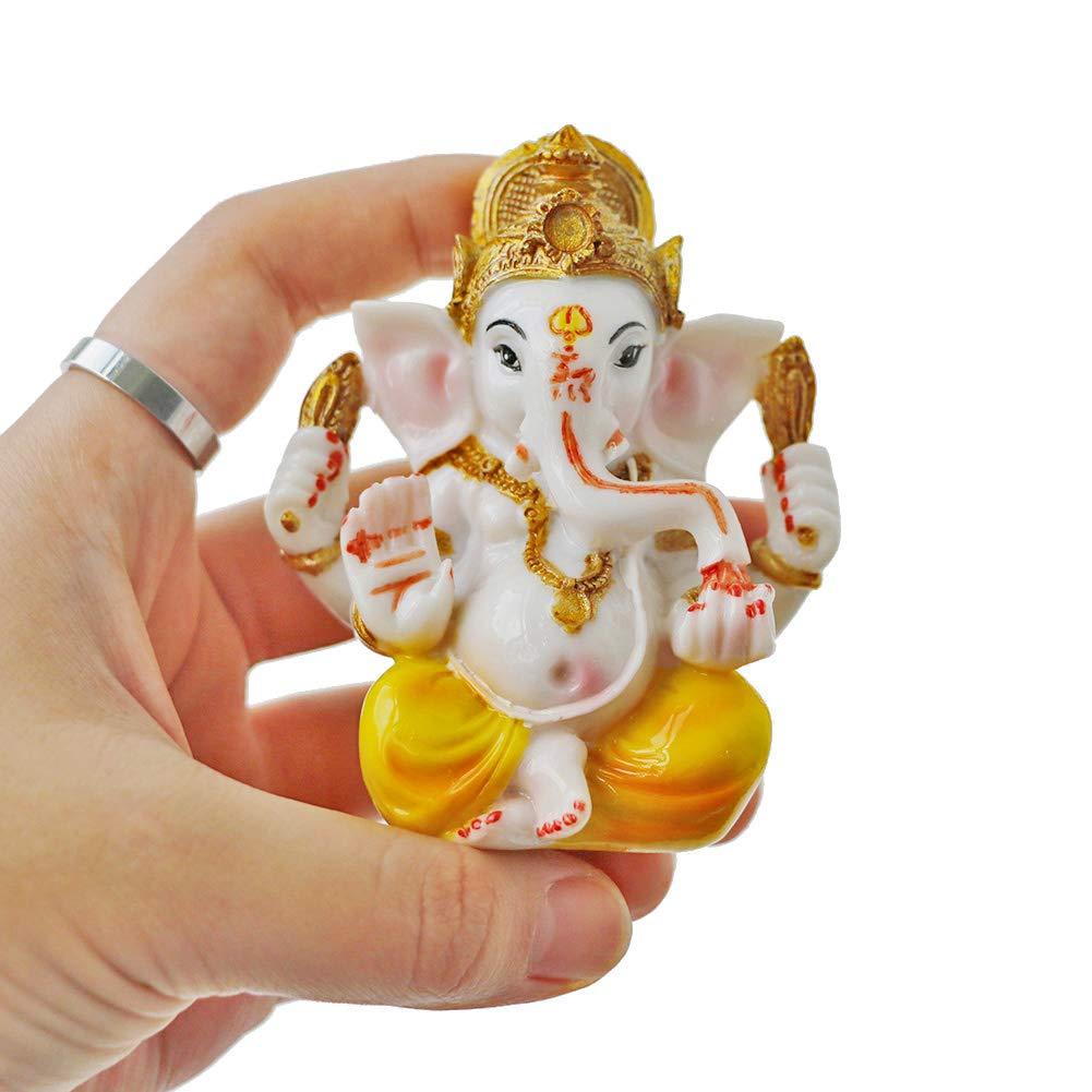 BangBangDa Indian Ganesh Idol Car Dashboard - Hindu Ganesha Statue Elephant God India Ganpati Lord Murti Mandir Diwali Gifts Yoga Zen Meditation Room Altar Shrine Kit Temple Puja Pooja Items Decor