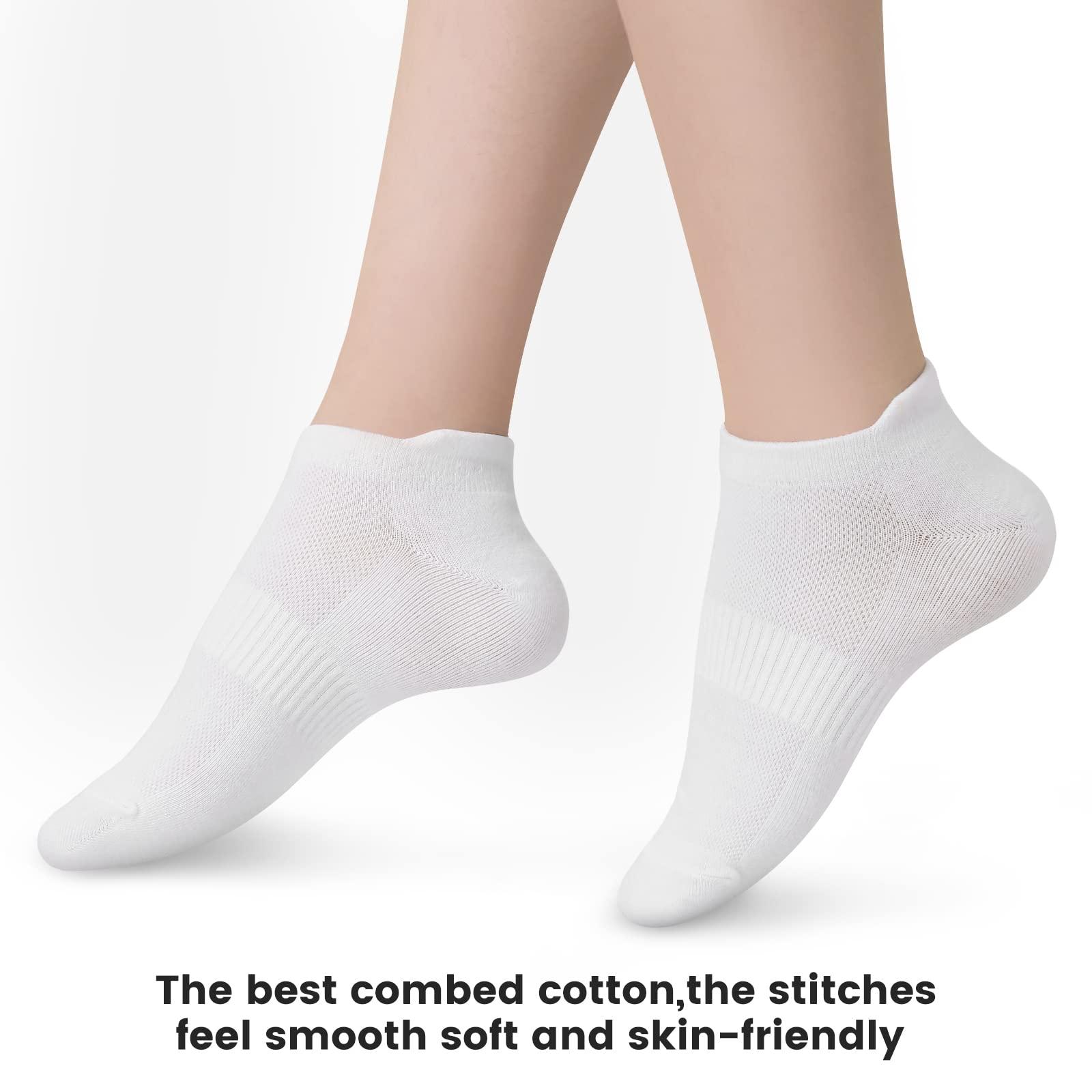 Women's Ankle Cotton Socks - Low Cut Athletic Running Soft Thin No Show White Socks With Tab 6 Pairs - Image 6