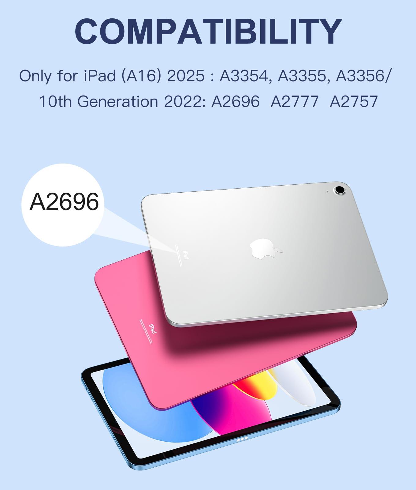 Harvopu Compatible for iPad 11th 10th Generation Case with Keyboard, Folio Cover with Pencil Holder, Multi-Touch Trackpad, 7 Color Backlit, Detachable Keyboard for iPad (A16) 11th/10th Gen (Navy Blue) - Image 2