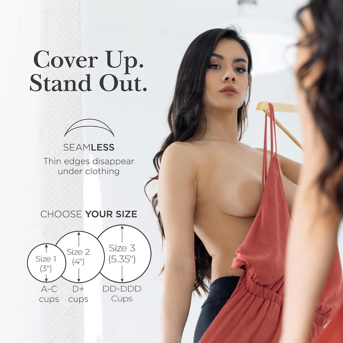 Nippies Nipple Covers for Women - Sticky Adhesive Silicone Pasties - Reusable Pasty Nipple Cover with Travel Box - Image 4