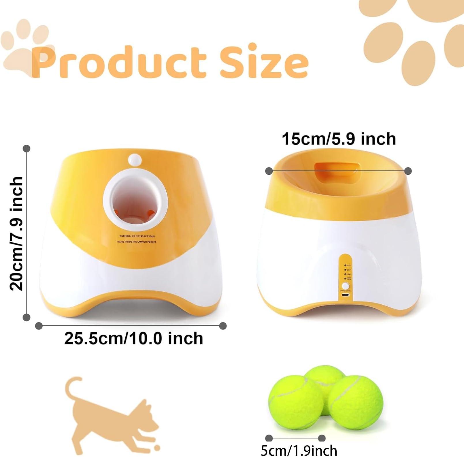Jovani Automatic Dog Ball Launcher - Distance 10-30ft, Including 9 Tennis Balls (2inch), Keep Dog Happy, Orange - Image 2