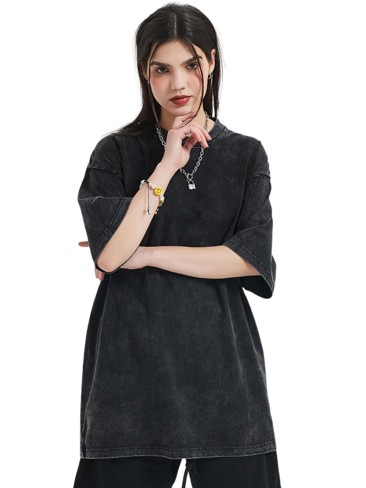 Aelfric Eden Womens Washed Vintage Oversized Tshirt Cotton Baggy Tees Boyfriend Workout Short Sleeve Unisex Summer Tops - Image 3