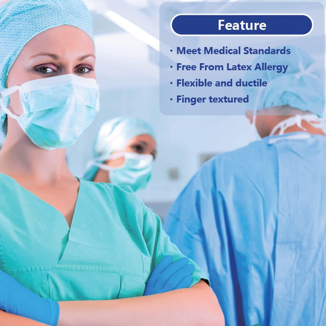 Safe Health Nitrile Exam Disposable Gloves, Latex Free, Powder Free, Blue, Case of 1000, Medium, Textured, 3.5 mil, Medical Grade, Food, Tattoo, Nursing, Cleaning, School - Image 5