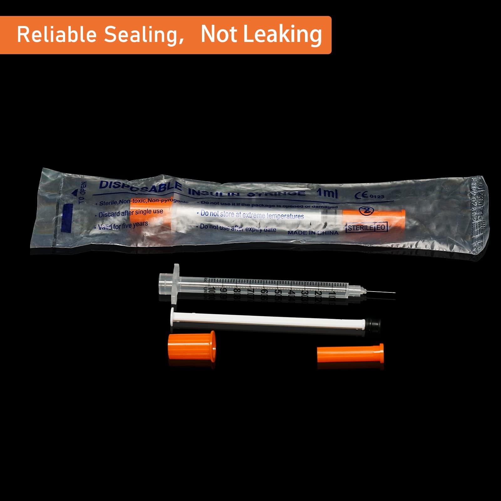 1ml/cc 31G Syringe 5/16" (8mm) Needle, Disposable Individual Package Pack of 100 - Image 5