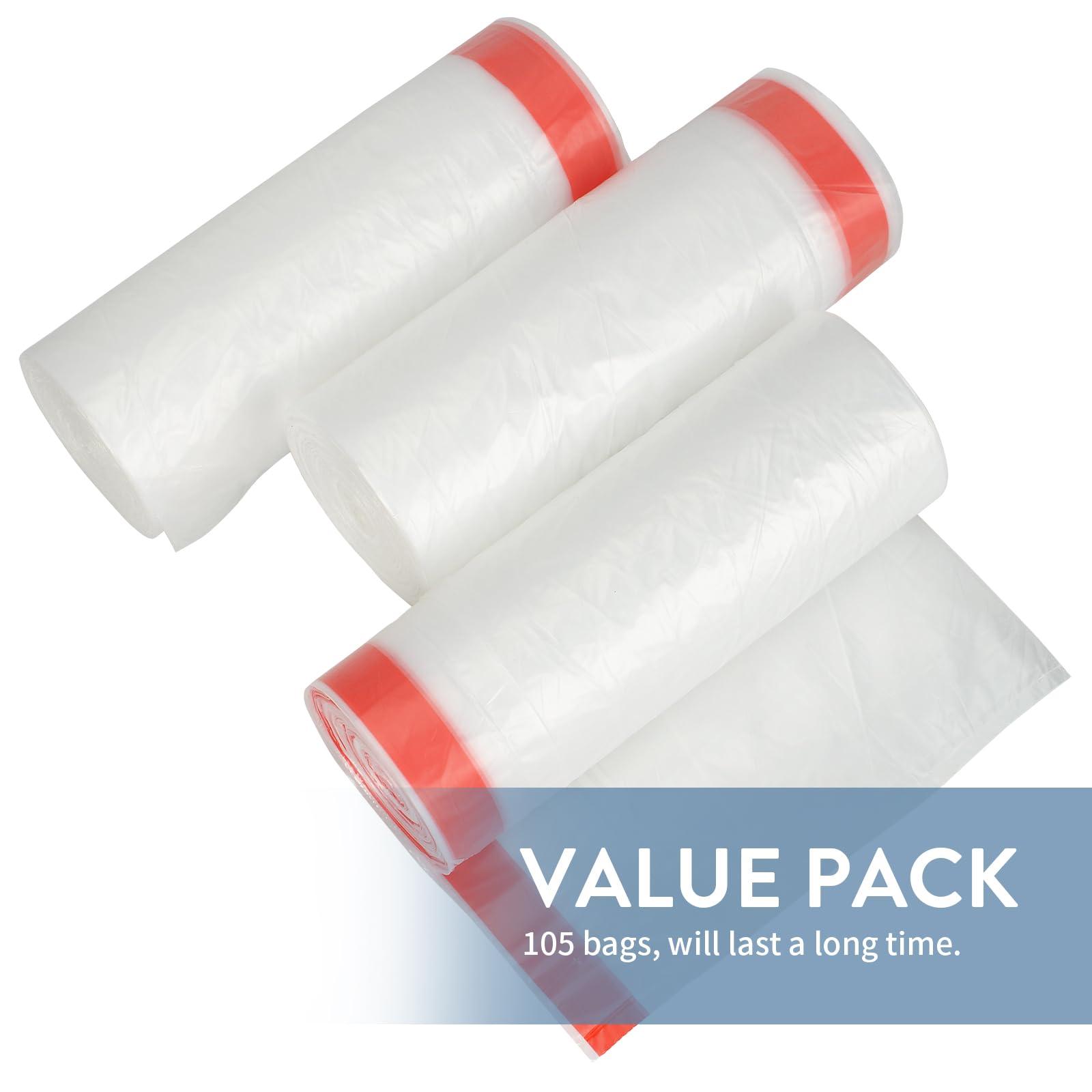 Geiteoa 16-18 Gallon Trash Bags with Drawstring Large Strong Trash Can Liners, Heavy Duty Plastic Garbage Bags for Home Kitchen Office Lawn Commercial, Clear (105) - Image 8