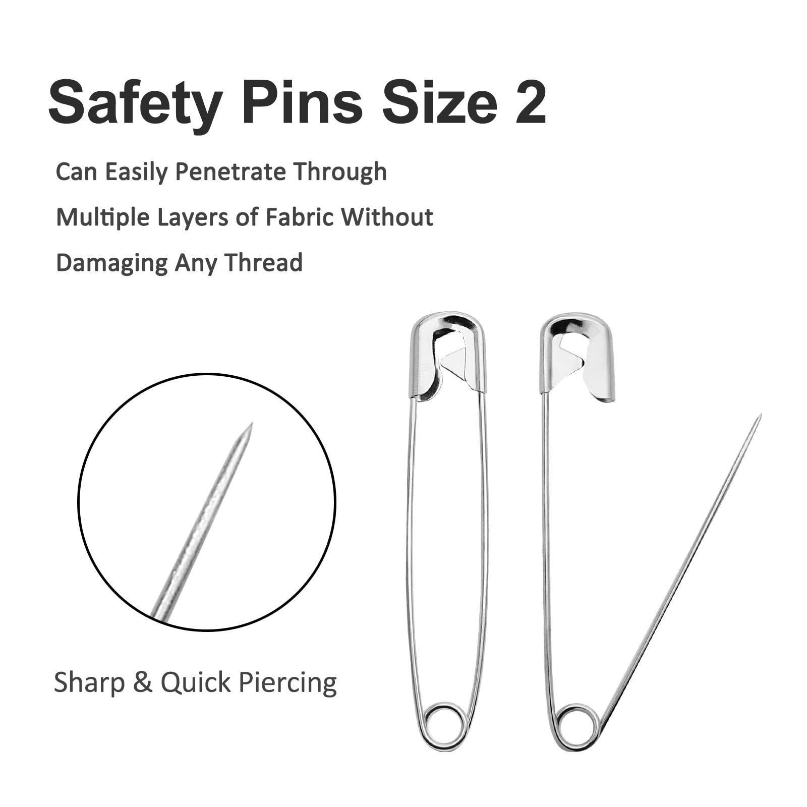 Qjaiune 500 PCS 38mm / 1.5 Inch Heavy Duty Quilting Safety Pins, Medium Silver Metal Sewing Pins for DIY Crafts Jewelry Making Baby Clothing (Nickel Plated)": " - Image 5