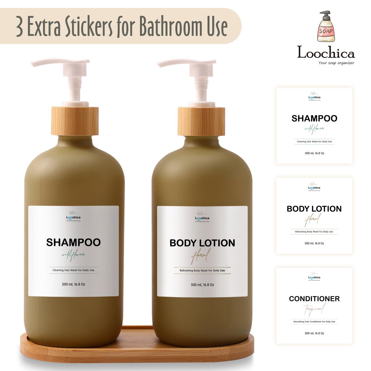 Loochica 2 Pack Sage Green Glass Soap Dispenser Set with Tray, Hand and Dish Glass Soap Dispensers for Kitchen Sink, Kitchen Soap Dispenser Set Suitable for Kitchen Décor - Image 7
