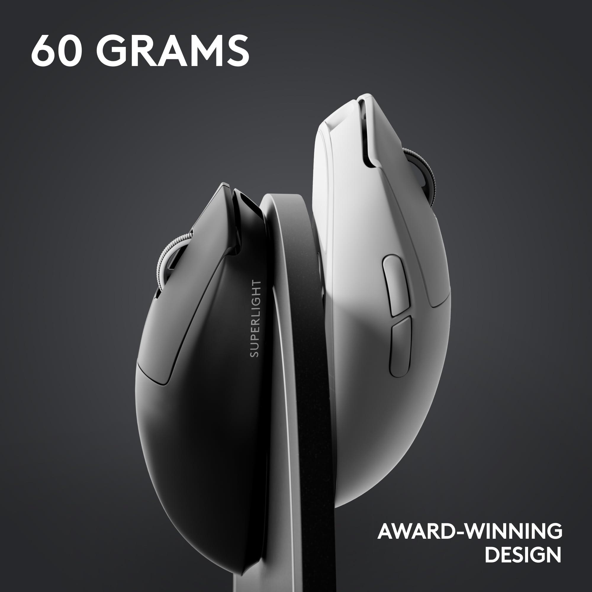 Logitech G PRO X SUPERLIGHT 2 Wireless Gaming Mouse, 60g Pro-Grade with 5 Programmable Buttons, 44k DPI Sensor, 8kHz Report Rate, USB-C Charging for PC/Mac - Black - Image 8