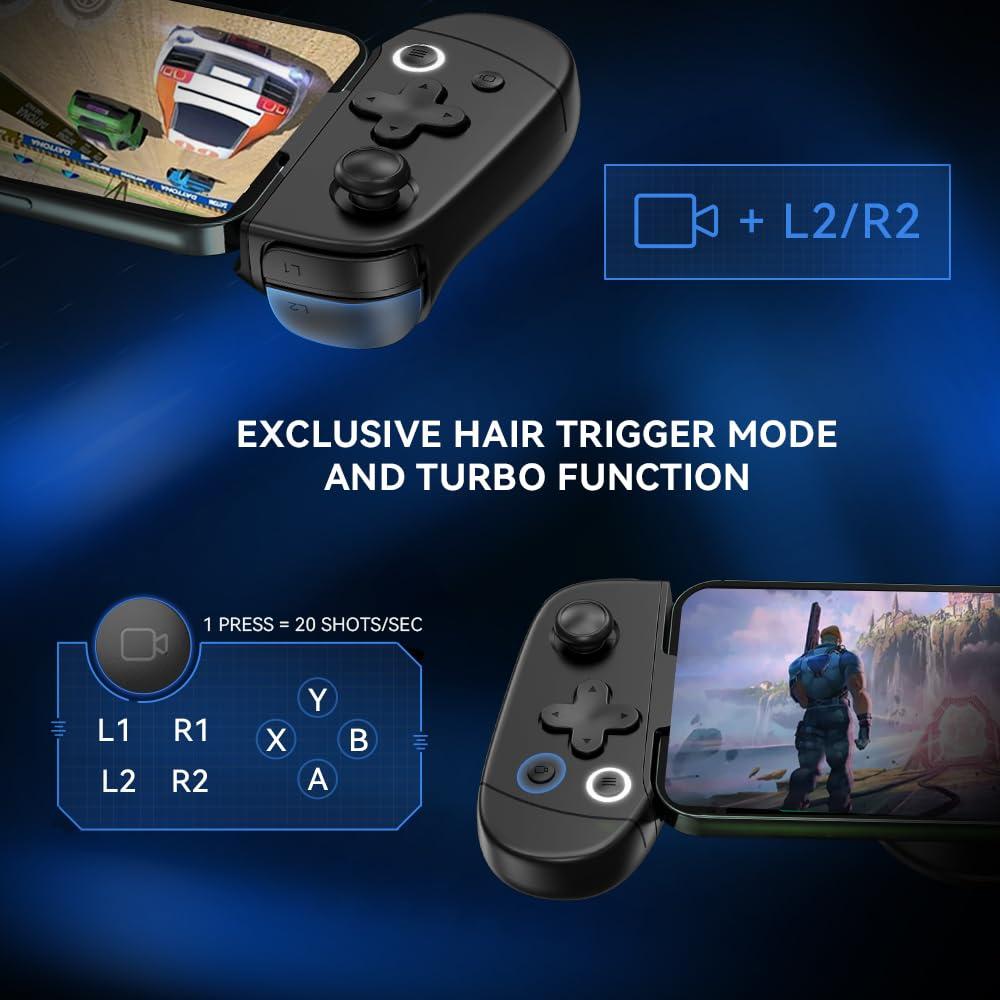 Leadjoy M1 Mobile Gaming Controller for iPhone (Lightning) with Cooling Conduction Plate, Hall Effect Joysticks, iPhone Controller with Turbo Function, Pass-throughing Charging - Image 5