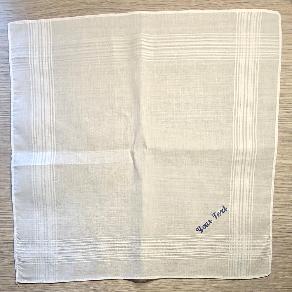 Custom Handkerchief For Men, Personalized Embroidered White Soft Cotton Wedding Hand Kerchief Hankie Hanky For Groom Groomsmen Father Dad Women Bride Keepsake Accessories - Image 6