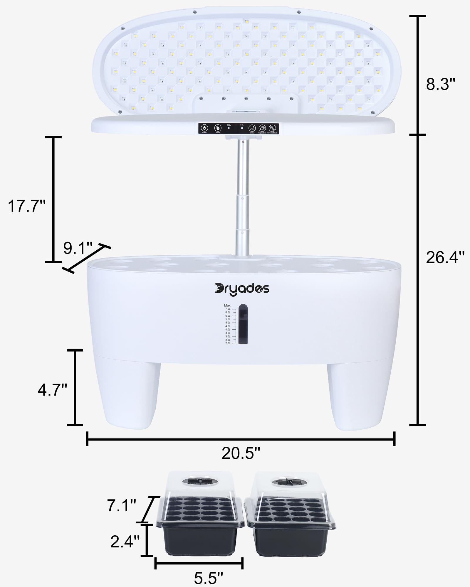 DRYADES Hydroponic Growing System Kit 16 Pods, Smart Herb Garden with Sprout Mode Can Seedling in Advance & 24W Full Spectrum LED Grow Light, Indoor Garden Planter for Home/Office/School (White) - Image 2