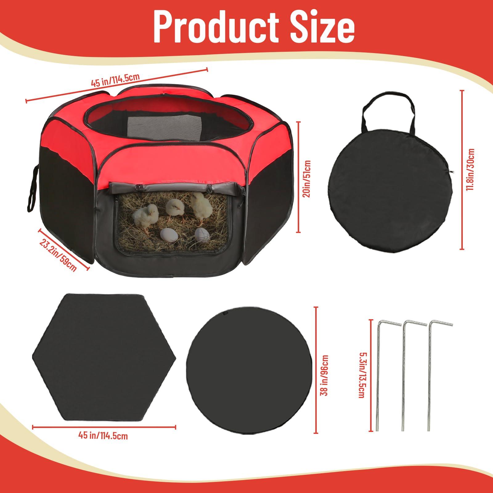 Chicken Brooder Box for Chick Starter Kit - 2025 Upgrade Double Door Chick Brooder Pen/Chicken Playpen/Chick Tent Baby Chickens Supplies Up to 15 Baby Chicks,Duck,Quail - Image 3