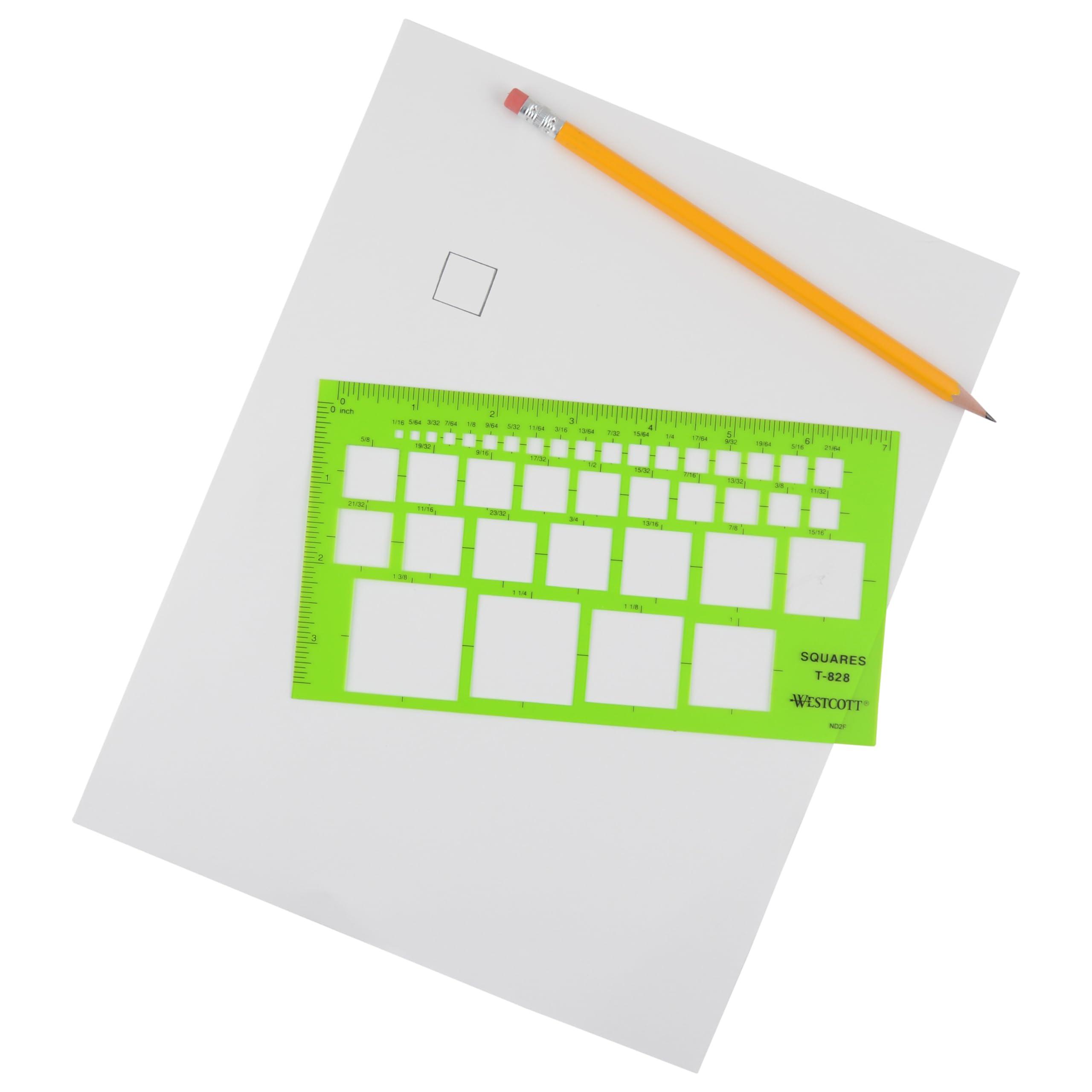Westcott T-828 Technical Squares Drawing and Drafting Template, Plastic Template Tool, Green - Image 4