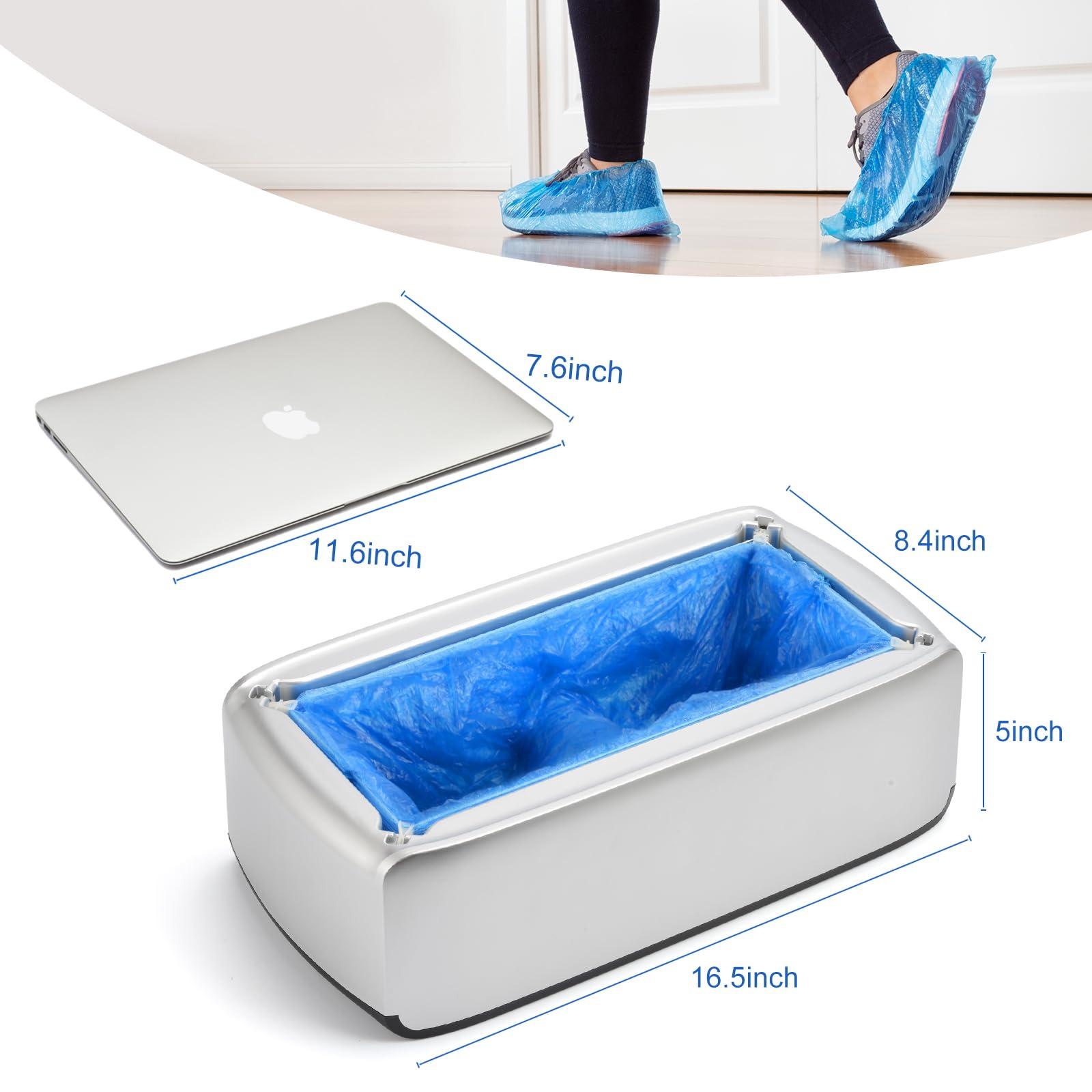 LYSHIYI Shoe Covers Machine Automatic Shoe Cover Dispenser with 200pcs Disposable Plastic Shoe Cover for Home, Office, Supermarket, Factory, Hospital (Silver) - Image 2